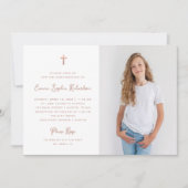 Invitation Doux simple | Photo Faux Rose Gold Confirmation (Devant)