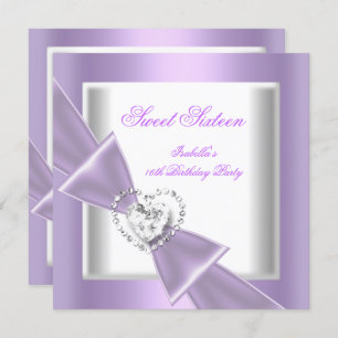 Invitation Doux Sweet sixteen 16 Partie Lilac Blanc