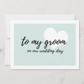 Invitation Doux Turquoise "à mon marié le jour de notre maria (Devant)