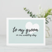 Invitation Doux Turquoise "à mon marié le jour de notre maria (Debout devant)