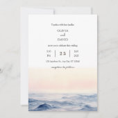 Invitation Doux vagues d'océan rose à Dawn Beach Wedding (Devant)