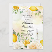 Invitation Doux Yellow Roses Lemons Brunch et Bubbly (Devant)