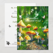 Invitation Douze ans charmants Champignons de la Forêt Enchan (Devant / Derrière)