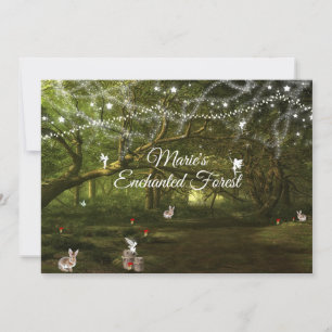 Invitation Douze ans charmants, Forêt Enchantée, Fées, Sur me
