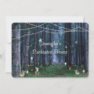 Invitation Douze ans charmants, Forêt Enchantée, Fées, Sur me