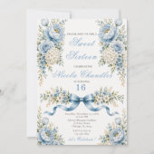 Invitation Douze ans de douceur bleu poussiéreux (Devant)