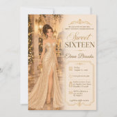 Invitation Douze ans de douceur Or Glamour (Devant)