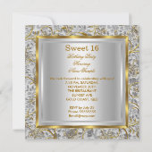 Invitation Douze ans douce fête Or Argent Blanc (Dos)