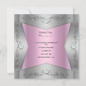 Invitation Douze ans douce Tiara rose argenté (Dos)