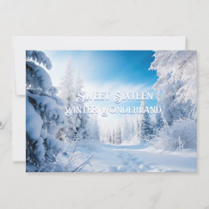 Invitation Douze Ans Douces Merveilleuse Forêt de Pins Neige