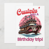 Invitation Douze ans, douceur de l'âge 16e Croisière pour un  (Devant / Derrière)