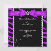 Invitation Douze ans Douze ans Zèbre Violet Anniversaire (Dos)