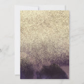 Invitation Douze Ans Faux Paillettes Rose Violet Or (Dos)