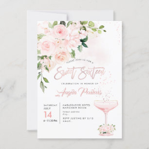 Invitation Douze ans H2 Blush Anthuriums Roses Pivoines