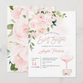 Invitation Douze ans H2 Blush Anthuriums Roses Pivoines (Devant / Derrière)