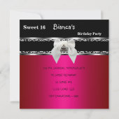 Invitation Douze Ans Rose Argent Noir Blanc Vache Léopard 2 (Dos)