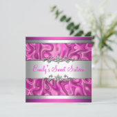 Invitation Douze ans rose diamant argent bijou 2 (Debout devant)