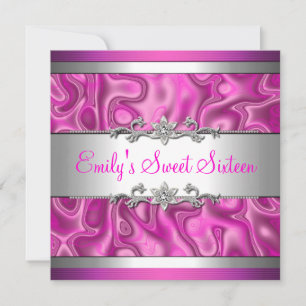 Invitation Douze ans rose diamant argent bijou 2