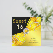 Invitation Douze ans, seize ans, fête diamant jaune (Debout devant)