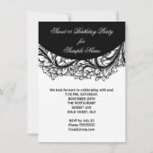 Invitation Douze ans, seize ans, photo en dentelle noire (Dos)