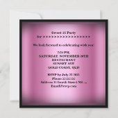 Invitation Douze ans, seize ans Rose Perle noire (Dos)