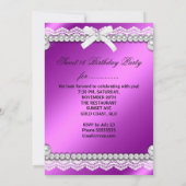 Invitation Douze ans, seize ans Rose Violet Dentelle Perle Ph (Dos)