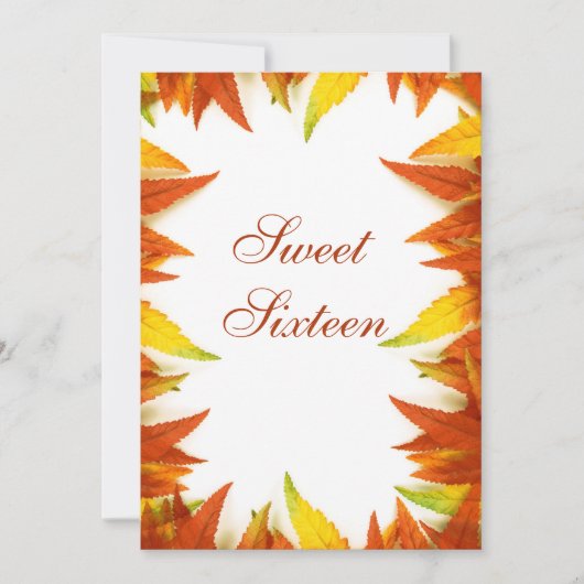 Invitation Douze ans sucrés Feuilles d'automne Double face (Devant)
