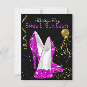 Invitation Douze ans sucrés Paillettes Rose Chaud Or Célébrat