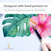 Invitation Douze ans tendres Aquarelle Fleurs roses tropicale