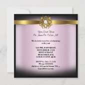 Invitation Douze ans très chic Damask Rose Or Blanc (Dos)