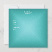 Invitation Douze ans très doux Papillon Bleu Turquoise Argent (Dos)