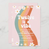 Invitation Douze est un Vibe super arc-en-ciel 12e anniversai (Devant / Derrière)