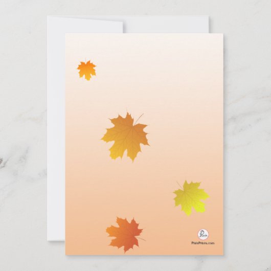 Invitation d'ovale de feuillage d'automne (Dos)