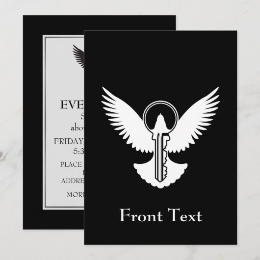 Invitation Dove avec clé (Devant / Derrière)