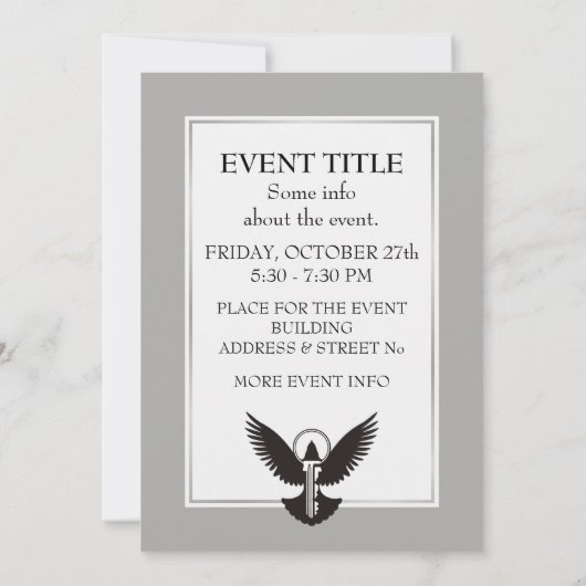 Invitation Dove avec clé (Dos)