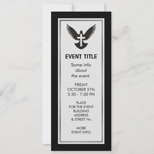 Invitation Dove avec croix (Dos)