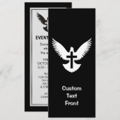 Invitation Dove avec croix (Devant / Derrière)
