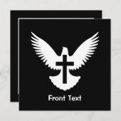 Invitation Dove avec croix (Devant / Derrière)
