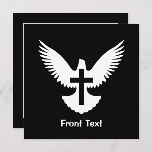 Invitation Dove avec croix (Devant / Derrière)