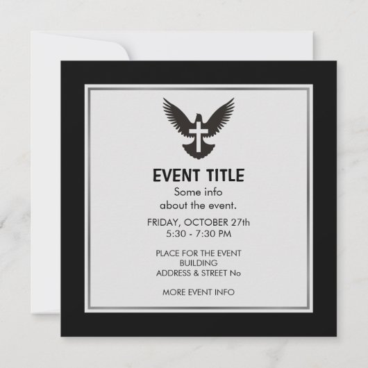 Invitation Dove avec croix (Dos)