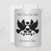 Invitation Dove Black et Silver Fleuriste Demande (Devant)