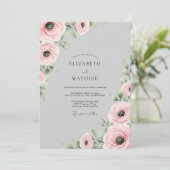 Invitation Dove Gray Gentle Botanical Spring Wedding (Debout devant)