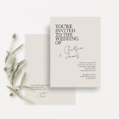 Invitation Dove Grey | Mariage minimaliste de script chic