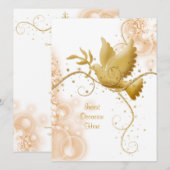 Invitation Dove n tourbillons mariage catholique (Devant / Derrière)