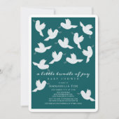 Invitation Dove Olive Turquoise Garçon Bundle de Joy Baby sho (Devant)