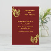 Invitation Doves D'Or Sur Mariage Bourgogne Économisez La Dat (Debout devant)