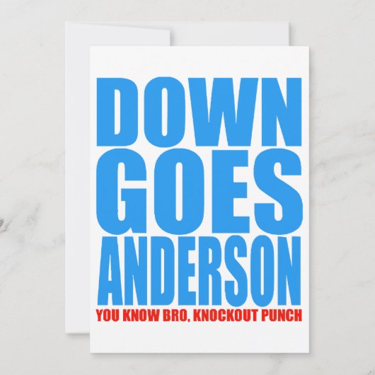Invitation Down Goes Anderson (Dos)
