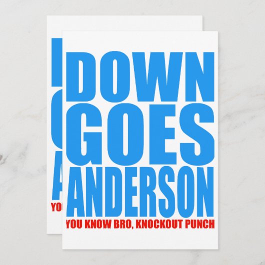 Invitation Down Goes Anderson (Devant / Derrière)