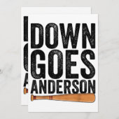 Invitation DOWN GOLF ANDERSON FUNNY BASEBALL cadeau ANDERSON (Devant / Derrière)