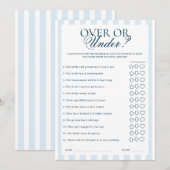 Invitation Downloadable Blue Striped Over or Under Card (Devant / Derrière)